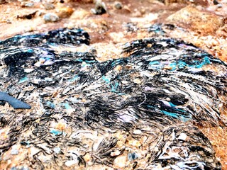close up of a pile of dried cloths
