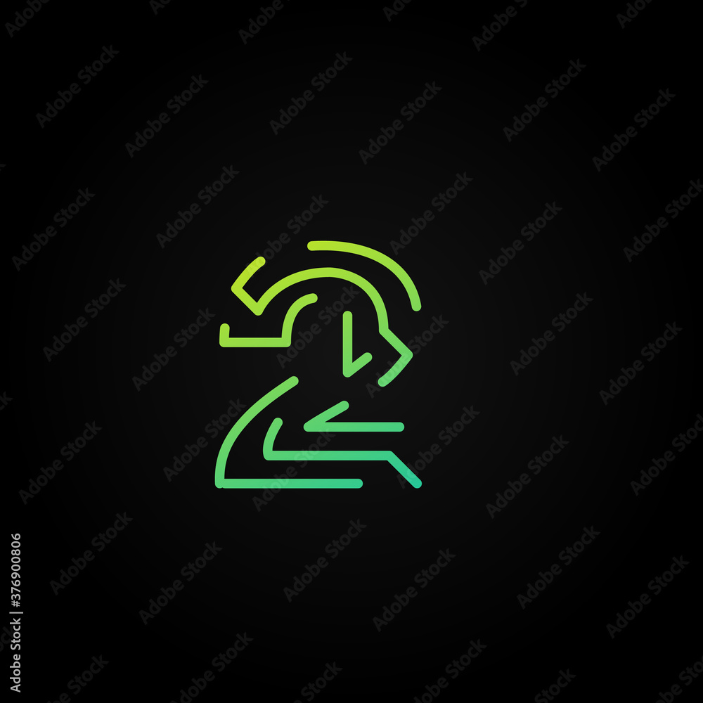 Fototapete Green dashed stroke font character from a fontset, vector illustration