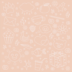 seamless pattern with random doodle icons 