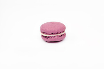 french dessert, french macarons (macaroons, macaroni) with strawberry filling, isolated