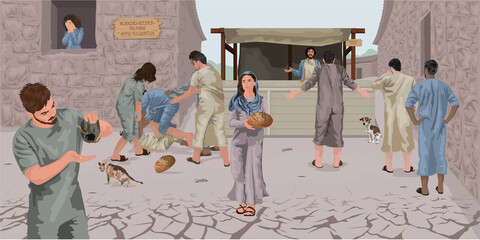 The Prodigal Son Has Spent All And Begun To Be In Want. A Severe Famine Has Started in the Land. (Luke 15)