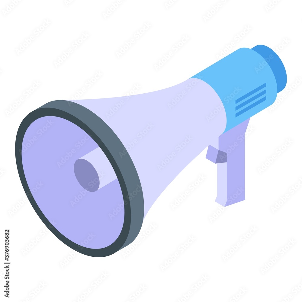 Poster outsource megaphone icon. isometric of outsource megaphone vector icon for web design isolated on wh