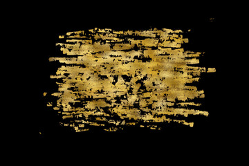 Abstract golden grungy strokes on black background. Digital illustration for greeting, gift, wedding, invitation, business card, web design