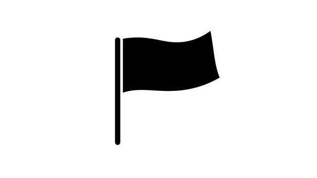 flag with stick animated cartoon icon animation with optional luma matte. 4k video