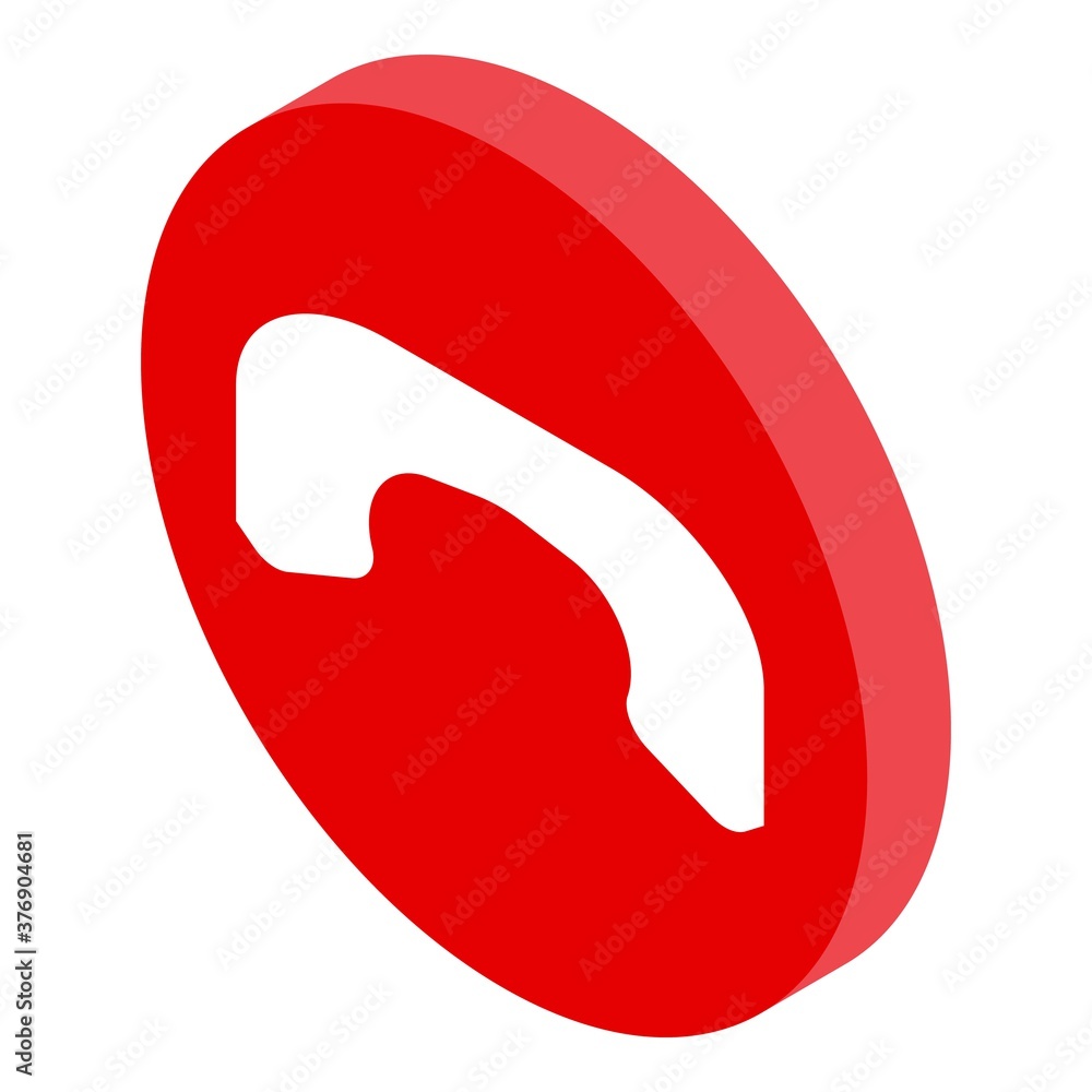 Poster reject video call icon. isometric of reject video call vector icon for web design isolated on white 