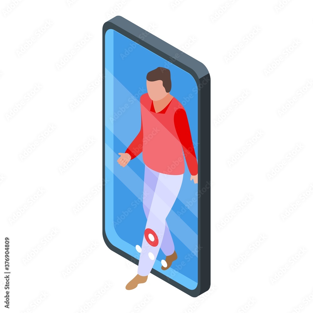 Poster 3d video call icon. isometric of 3d video call vector icon for web design isolated on white backgrou