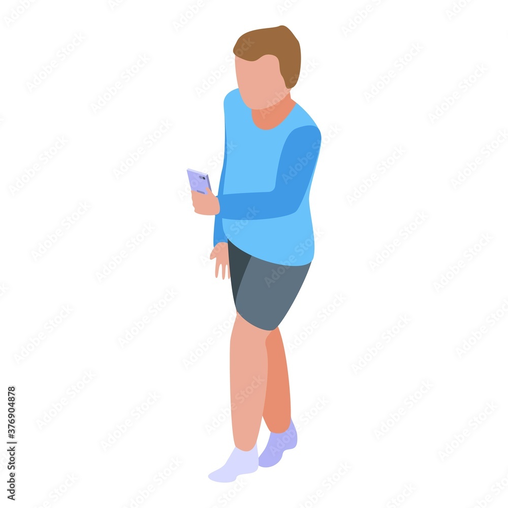 Poster kid make video call icon. isometric of kid make video call vector icon for web design isolated on wh