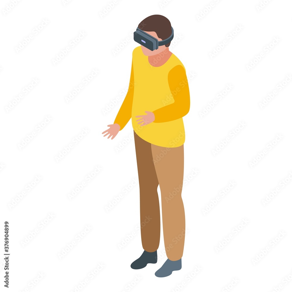 Poster vr video call icon. isometric of vr video call vector icon for web design isolated on white backgrou