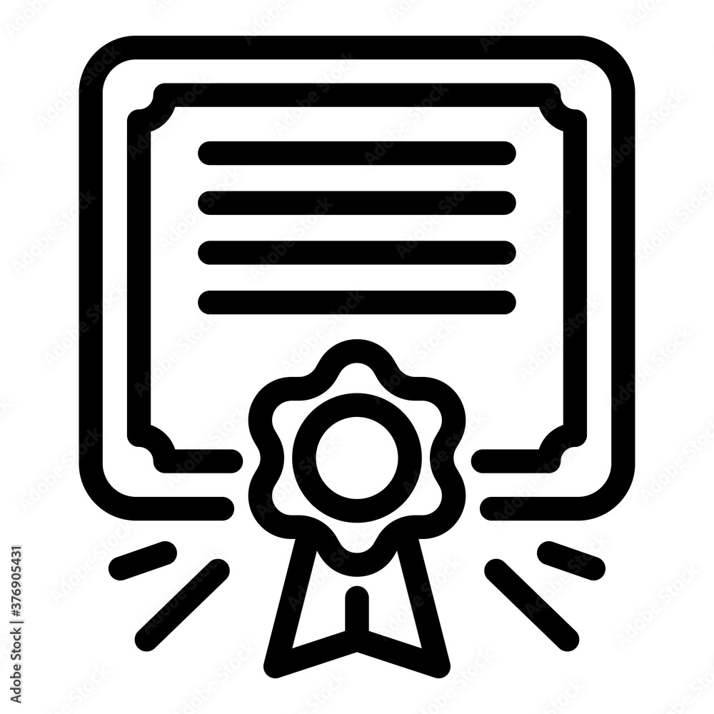 Poster certificate diploma icon. outline certificate diploma vector icon for web design isolated on white b