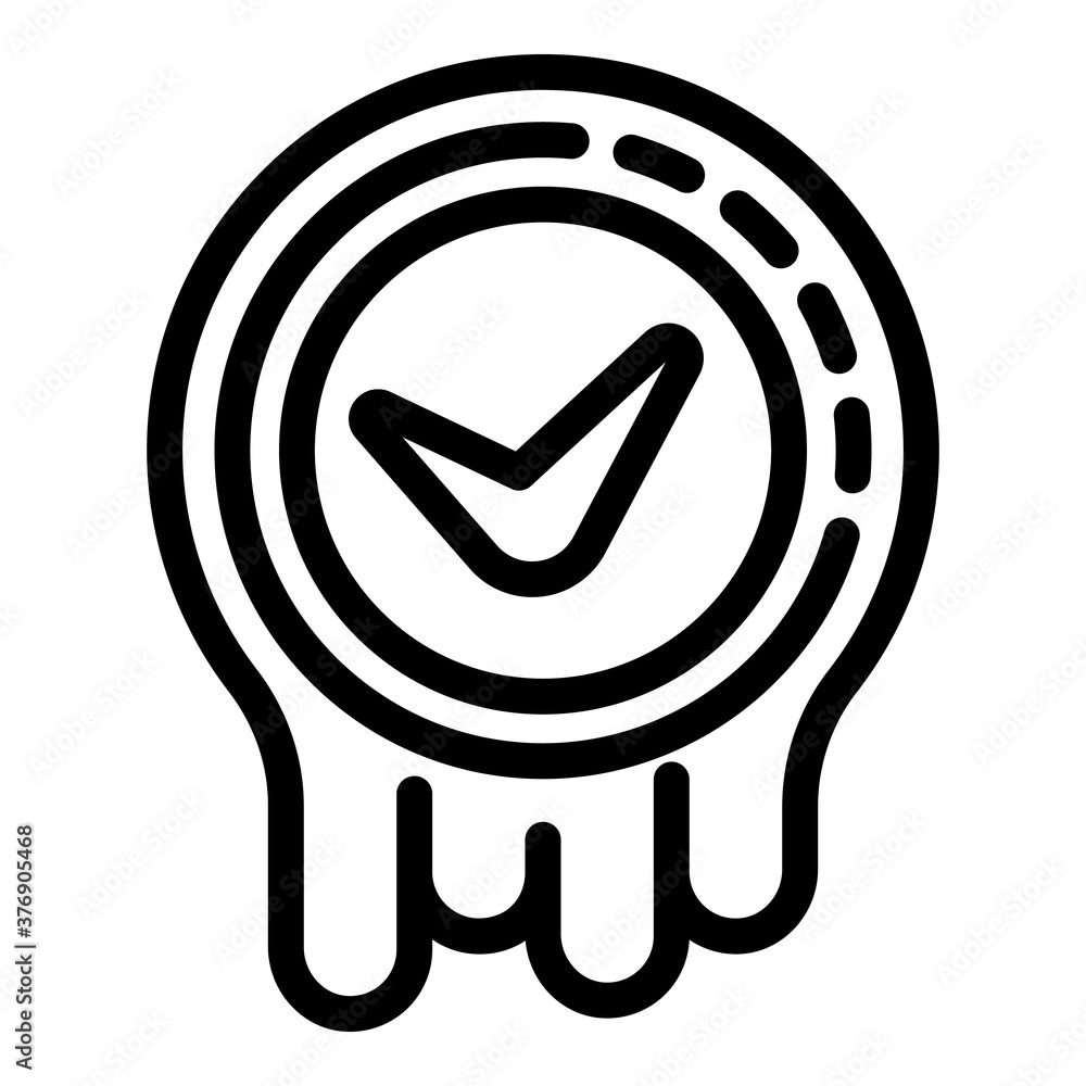 Poster approved iso icon. outline approved iso vector icon for web design isolated on white background