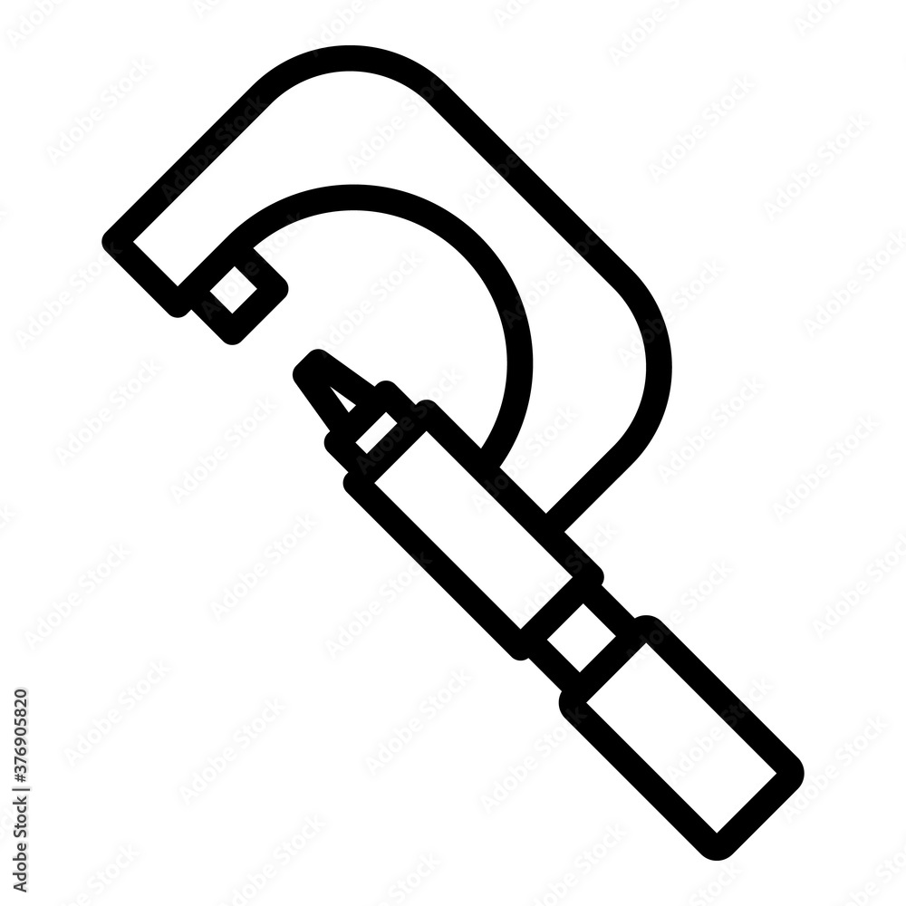 Poster micrometer engineering icon. outline micrometer engineering vector icon for web design isolated on w