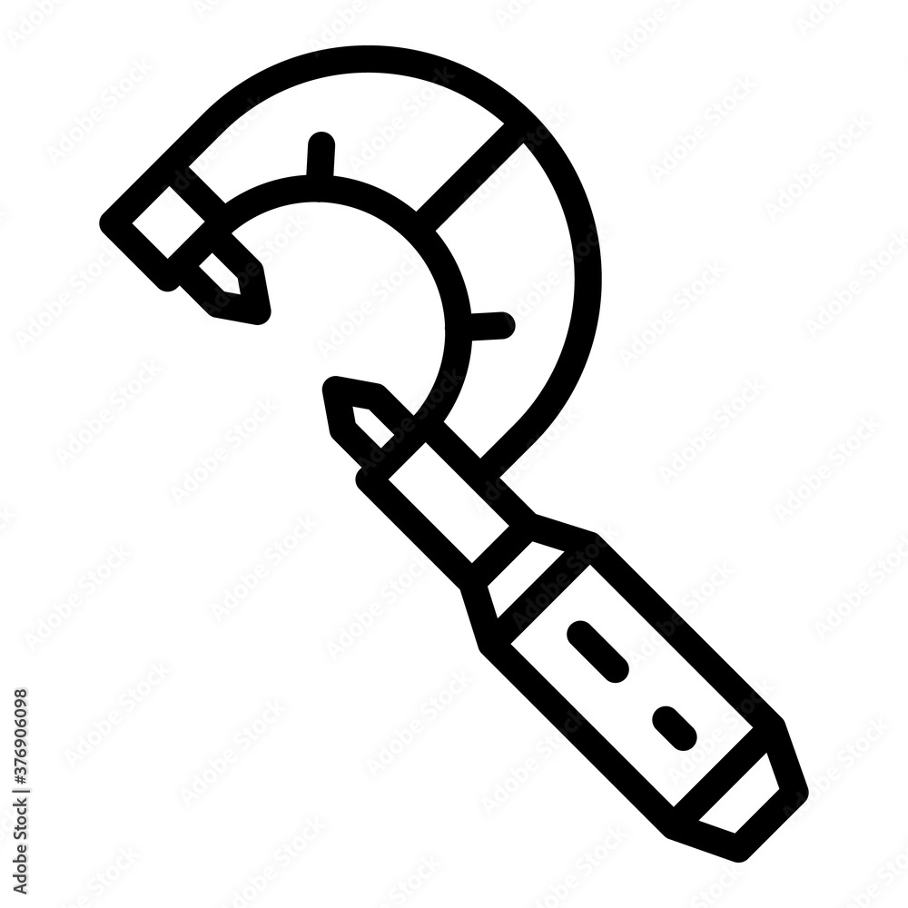 Poster Device micrometer icon. Outline device micrometer vector icon for web design isolated on white background