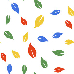 Color Leaf icon isolated seamless pattern on white background. Vector.