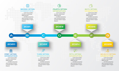 Timeline infographic template,Business concept with 7 options,Vector illustration.