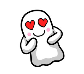 Adorable Stylized Happy Ghost in Love