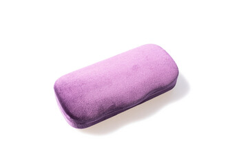 Closed eyeglass case isolated on white background