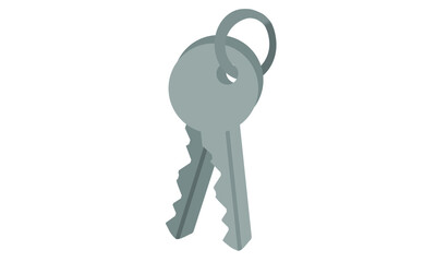 House key’s on a ring web internet icon, sign, symbols, lock security flat isolated vector illustration  