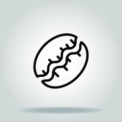 coffee bean icon or logo in  outline

