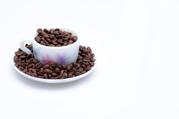 coffee beans and cup