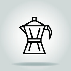 moka pot icon or logo in  outline
