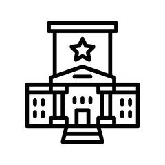 administrative related high court or judge building vector in lineal style,