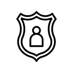 administrative related character on police badge vector in lineal style,