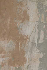 Cracked and peeling paint old wall background.