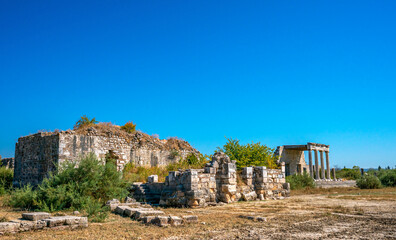 Fototapeta premium Miletus, was an ancient Greek city on the western of Anatolia, near the Maeander River in ancient Caria. Its ruins are located near Balat in Aydın Province, 