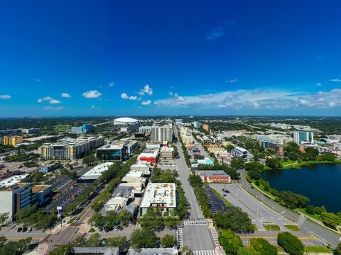 Aerial photo Downtown St Petersburg Florida no logos