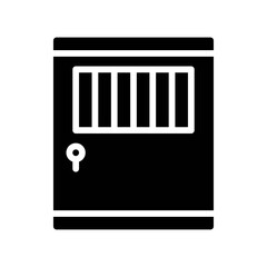 administrative related police gate or door vector in solid design,