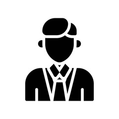administrative related boy or man with office dress and tie vector in solid design,