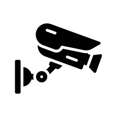 administrative related cc tv camera on wall vector in solid design,