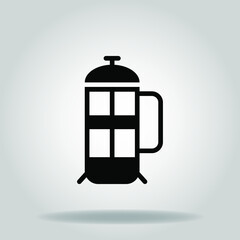 french press icon or logo in  glyph
