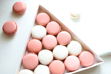 Colorful makarons. Pastel colors. Background	