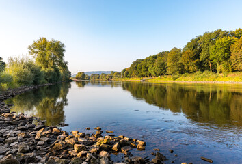 Fluss Weser in Minden, NRW, Deutschland