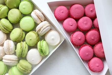 Colorful makarons. Pastel colors. Background	
