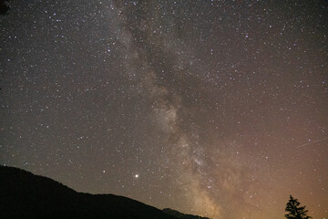 Milchstraße über Füssen im Allgäu.