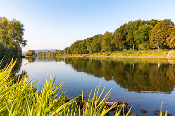 Fluss Weser in Minden, NRW, Deutschland