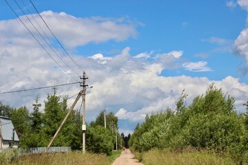 Obraz premium Summer cottage settlement in the Moscow region, Russia.