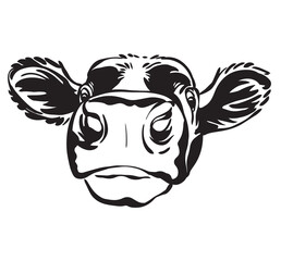 Abstract contour portrait of calf vector image