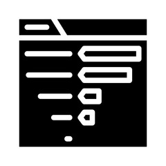 review statistics glyph icon vector isolated illustration