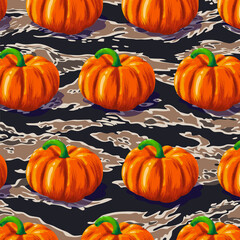 Pattern Vivid Pumpkins Dark Camouflage Abstract Autumn Pattern Autumn Atmosphere Pumpkins Camouflage Background