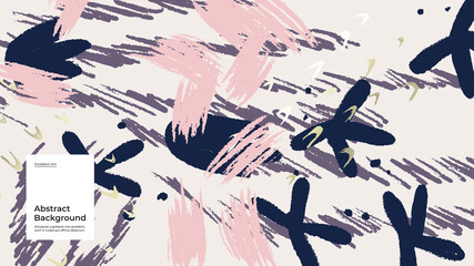 Abstract background illustration. Colorful lines, spots, dots and paint strokes. Decorative wallpaper, backdrop. Hand drawn texture, decor elements and shapes. Eps10 vector.