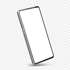 Vector realistic frameless smartphone mock up 3d