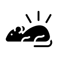 luminous mouse glyph icon vector isolated illustration