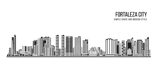 Obraz premium Cityscape Building Abstract shape and modern style art Vector design - Fortaleza city (brazil)