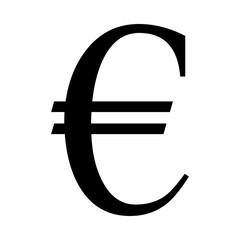 Euro currency symbol isolated on white background