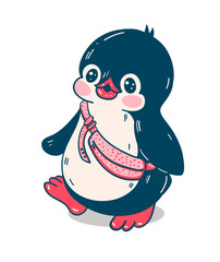 Funny cartoon penguin