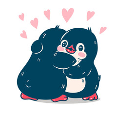 Funny cartoon penguin