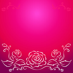 Leaf line pattern on pink background